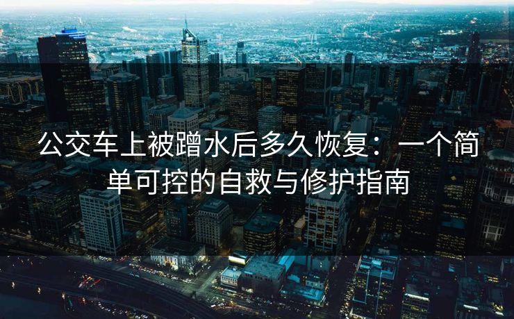 公交车上被蹭水后多久恢复：一个简单可控的自救与修护指南